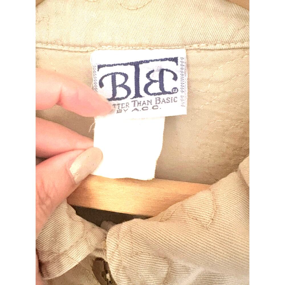 Better Than Basic Beige Quilted Jacket Button Fro… - image 2